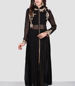 Black georgette zari and sequins work anarkali salwar kameez