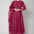 Wine georgette sequins embroidery anarkali salwar kameez
