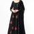 Black dupion silk thread embroidery anarkali salwar kameez