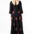 Black dupion silk thread embroidery anarkali salwar kameez