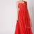 Red chinon silk hand embroidery anarkali salwar kameez
