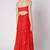 Red chinon silk hand embroidery anarkali salwar kameez