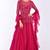Magenta pink chinon silk & georgette hand embroidery anarkali salwar kameez