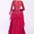 Magenta pink chinon silk & georgette hand embroidery anarkali salwar kameez