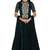 Dark bottle green chanderi silk pearls and nalki anarkali salwar kameez