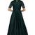 Dark bottle green chanderi silk pearls and nalki anarkali salwar kameez
