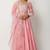 Light pink silk gota work anarkali salwar kameez