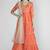 Coral orange chanderi silk sequins and dabka work anarkali salwar kameez