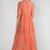 Coral orange chanderi silk sequins and dabka work anarkali salwar kameez