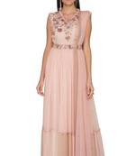 Pink georgette thread and sequins work anarkali salwar kameez