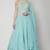 Light blue chanderi silk dori and pearl work anarkali salwar kameez