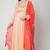 Peach georgette thread and beads work anarkali salwar kameez