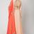 Peach georgette thread and beads work anarkali salwar kameez