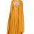 Mustard yellow silk zari and sequins work anarkali salwar kameez