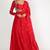 Red silk zari and sequins work anarkali salwar kameez