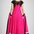 Pink net thread work anarkali salwar kameez