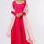 Hot pink chinone silk hand embroidery anarkali salwar kameez