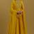 Mustard yellow chanderi silk zari, sequins and beads work anarkali salwar kameez