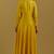 Mustard yellow chanderi silk zari, sequins and beads work anarkali salwar kameez
