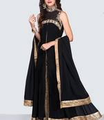 Black georgette zari and beads work anarkali salwar kameez