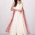 White crape silk thread work anarkali salwar kameez