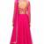 Pink net zari and lace border anarkali salwar kameez