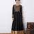 Black silk beads work anarkali salwar kameez