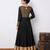 Black silk beads work anarkali salwar kameez