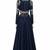 Navy blue georgette zari and sequins work anarkali salwar kameez