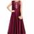 Wine silk zari and sequins work anarkali salwar kameez