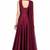 Wine silk zari and sequins work anarkali salwar kameez