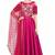Magenta pink silk zari and sequins work anarkali salwar kameez