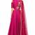 Magenta pink silk zari and sequins work anarkali salwar kameez