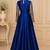 Blue silk thread work anarkali salwar kameez