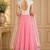Pink & white net zari and beads work anarkali salwar kameez