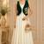 White georgette thread work anarkali salwar kameez