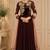 Brown georgette zari work anarkali salwar kameez