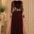 Brown georgette zari work anarkali salwar kameez