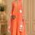 Orange georgette zari and beads work anarkali salwar kameez
