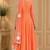 Orange georgette zari and beads work anarkali salwar kameez