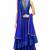Blue georgette beads and glass work anarkali salwar kameez