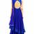 Blue georgette beads and glass work anarkali salwar kameez