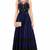 Blue silk thread and sequins embroidery anarkali salwar kameez