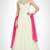 White net hand emboridery anarkali salwar kameez