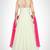 White net hand emboridery anarkali salwar kameez