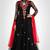 Black net thread and sequins embroidery anarkali salwar kameez