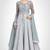 Grey chanderi silk thread and sequins embroidery anarkali salwar kameez