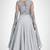 Grey chanderi silk thread and sequins embroidery anarkali salwar kameez