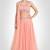 Pink net zari work anarkali salwar kameez