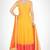 Orange net beads embroidery anarkali salwar kameez